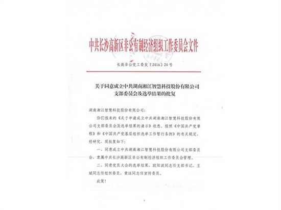 中共湖南湘江智慧科技股份有限公司黨支部成立大會成功召開